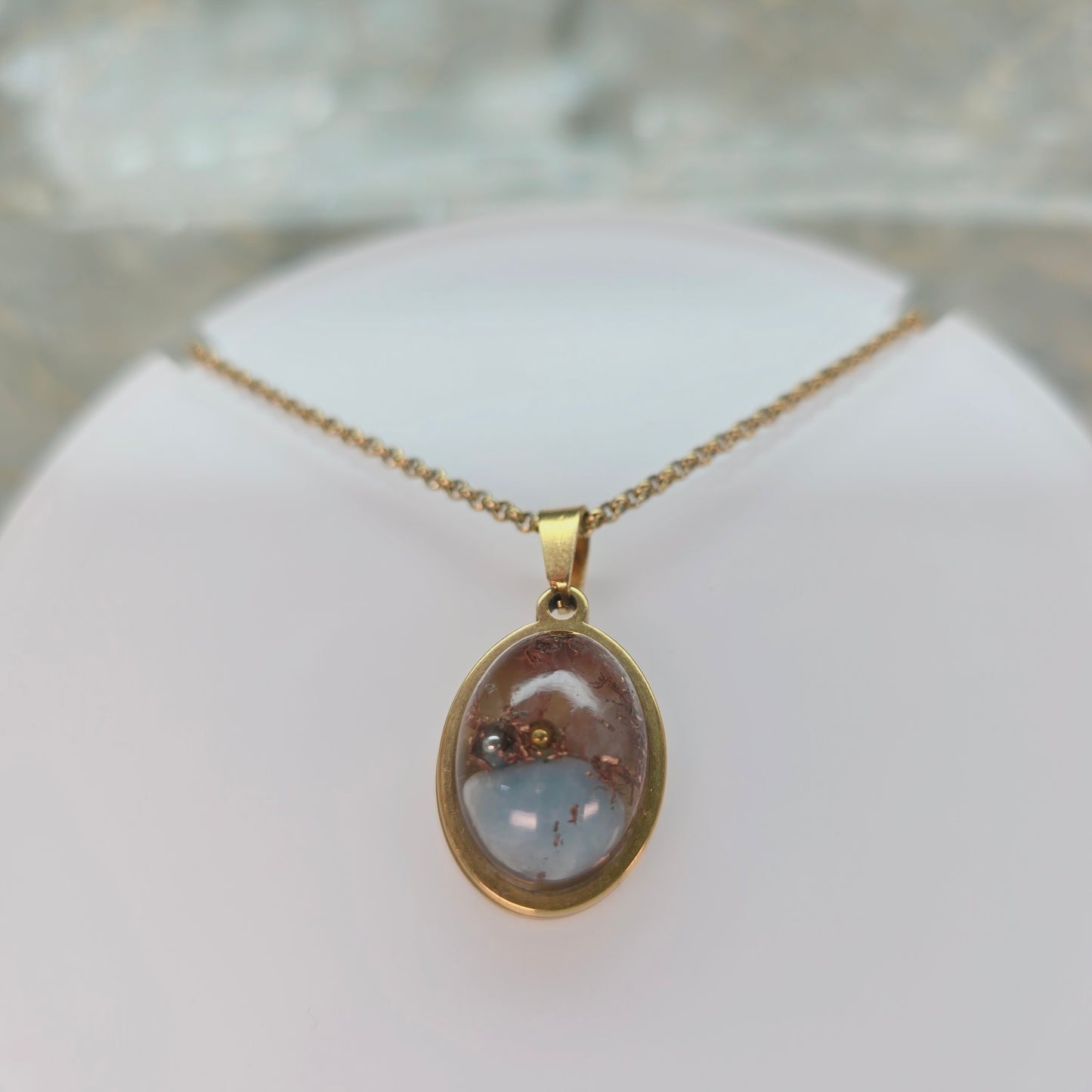 Amor, Emociones, Optimismo y Adaptabilidad | Orgonita con Cuarzo Rosa y Calcita Azul