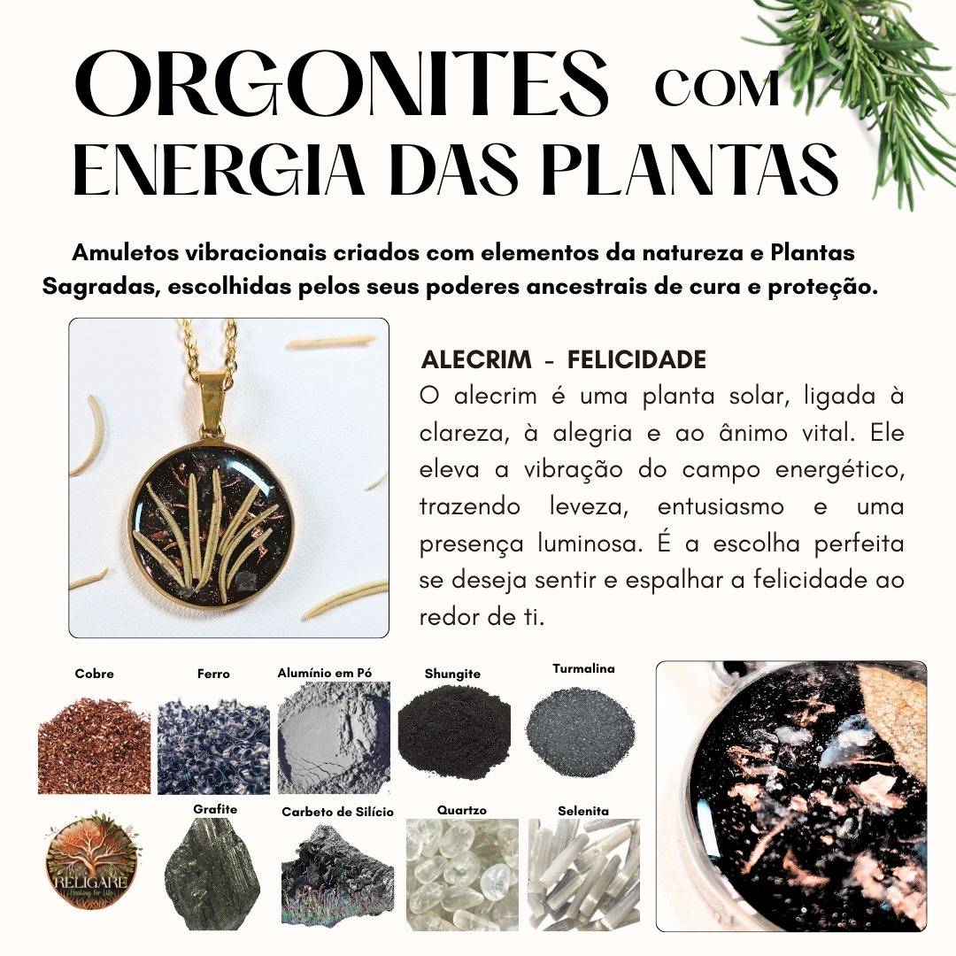 Fito-Orgonite Alecrim: Leveza, Alegria e Vitalidade