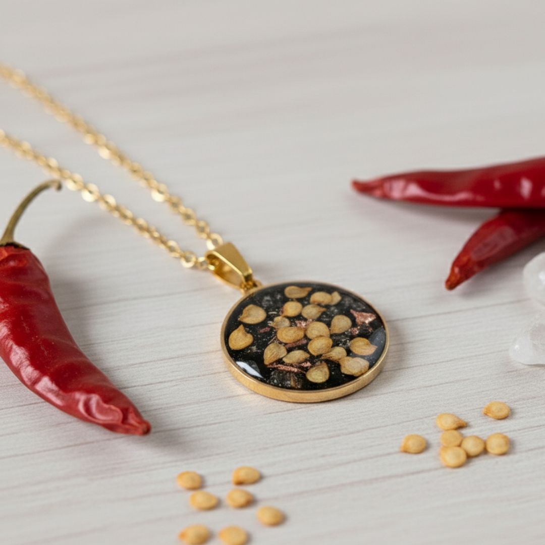 Fito-Orgonite Semente de Pimenta: Proteção, Paixão e Vitalidade