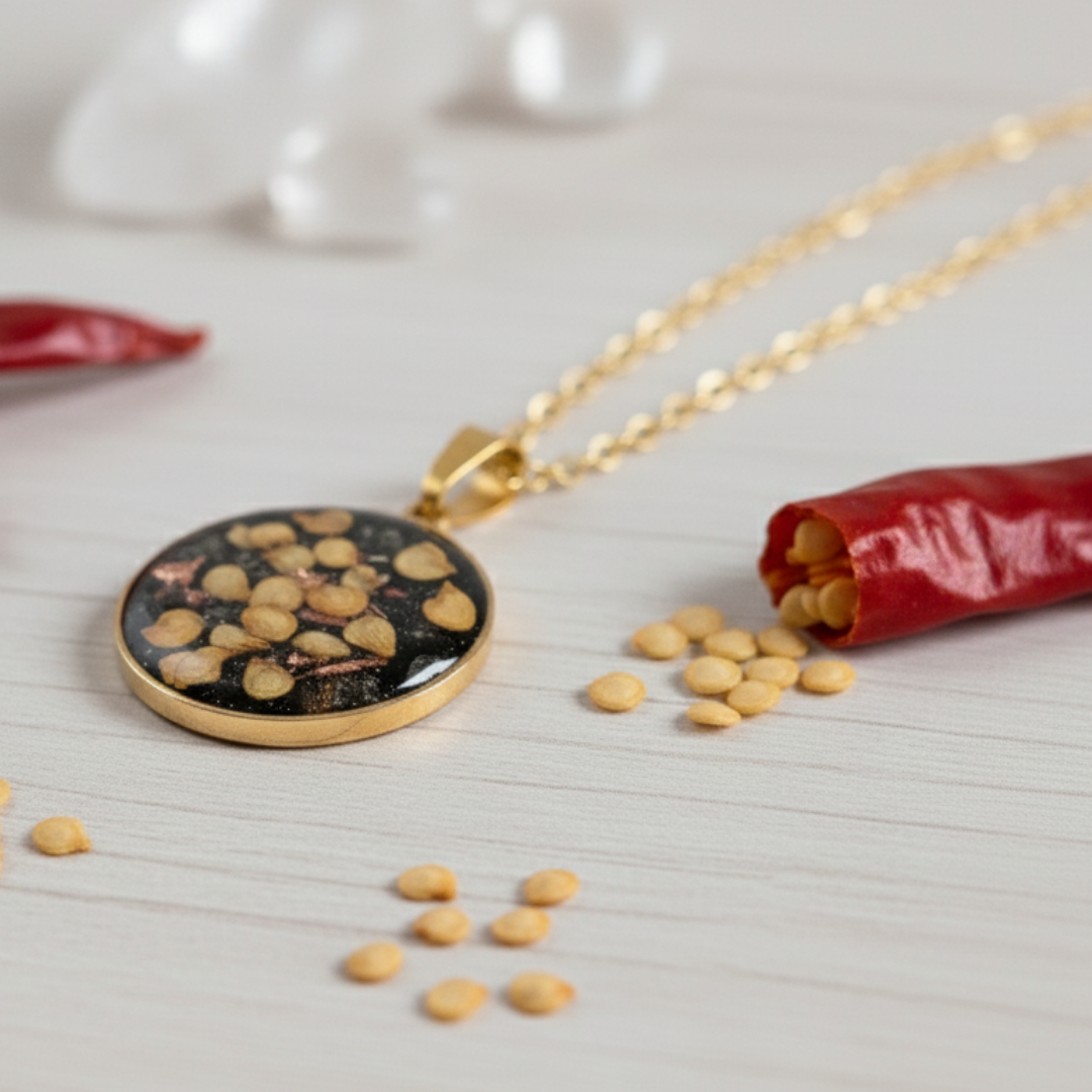 Fito-Orgonite Semente de Pimenta: Proteção, Paixão e Vitalidade